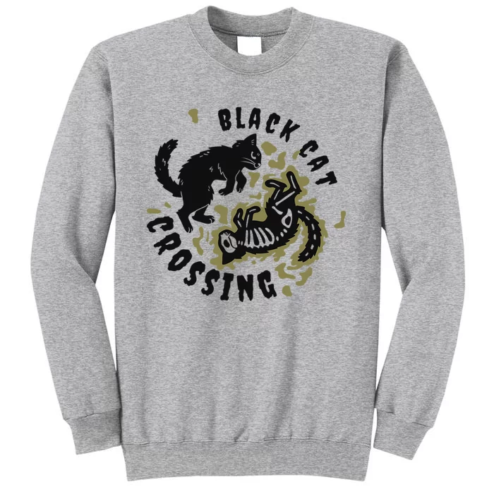 Funny Halloween Black Cat Crossing Gift Sweatshirt