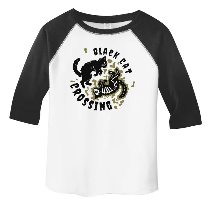 Funny Halloween Black Cat Crossing Gift Toddler Fine Jersey T-Shirt