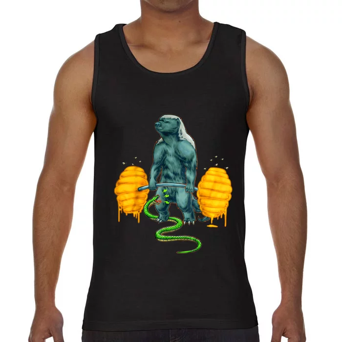 Funny Honey Badger Deadlifting Weightlifting Bodybuilding Comfort Colors® Tank Top