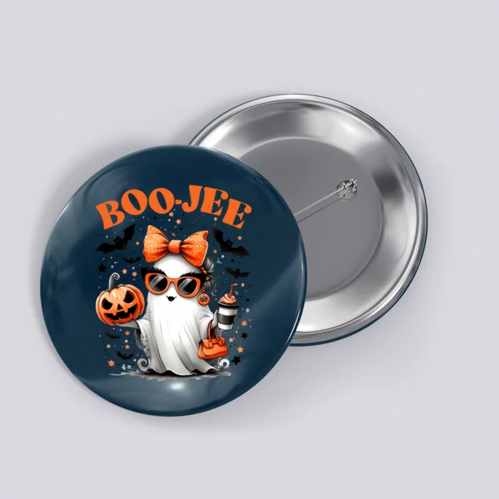 Funny Halloween Boojee Cute Ghost Button