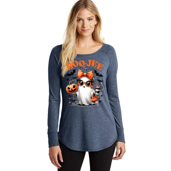 Funny Halloween Boojee Cute Ghost Women's Perfect Tri Tunic Long Sleeve Shirt