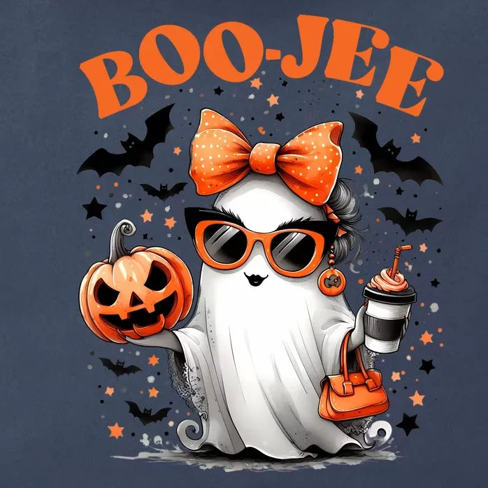 Funny Halloween Boojee Cute Ghost Zip Tote Bag