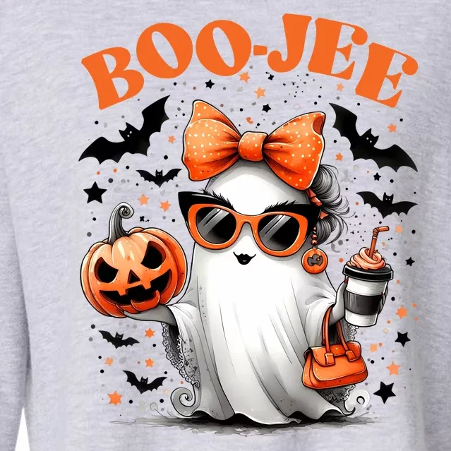 Funny Halloween Boojee Cute Ghost Cropped Pullover Crew