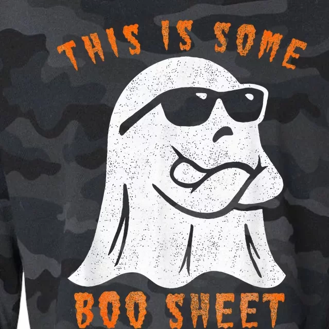 Funny Halloween Boo Ghost Costume This is Some Boo Sheet Cropped Pullover Crew