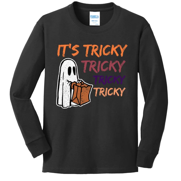 Funny Halloween Boo Its Tricky Tricky Tricky Kids Long Sleeve Shirt