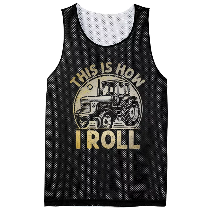 Funny Hay Bale How I Roll Gift Cool Farmer Tractor Driver Mesh Reversible Basketball Jersey Tank