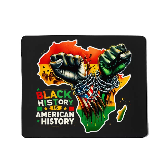 Fist Hands Black History Black History Is American History Mousepad