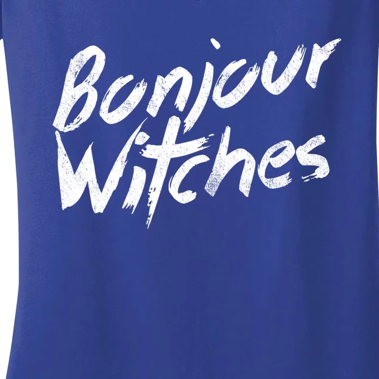 Funny Halloween Bonjour Witches Great Gift Women's V-Neck T-Shirt