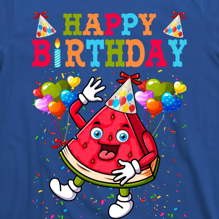 Funny Happy Birthday Watermelon Slice Bday Summer Vibes Gift T-Shirt