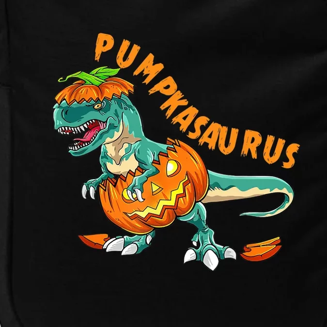 Funny Halloween Boy Pumpkasaurus T Rex Dinosaur Pumpkin Impact Tech Backpack