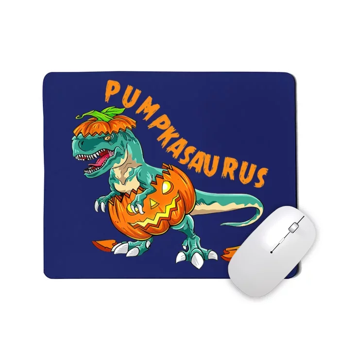 Funny Halloween Boy Pumpkasaurus T Rex Dinosaur Pumpkin Mousepad