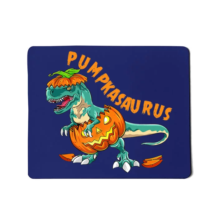 Funny Halloween Boy Pumpkasaurus T Rex Dinosaur Pumpkin Mousepad