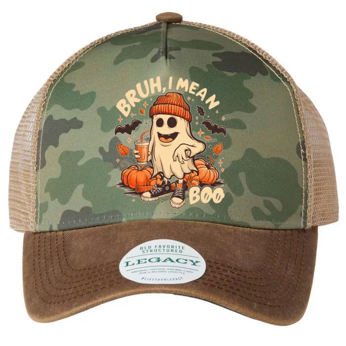 Funny Halloween Bruh I Mean Boo Ghost Legacy Tie Dye Trucker Hat