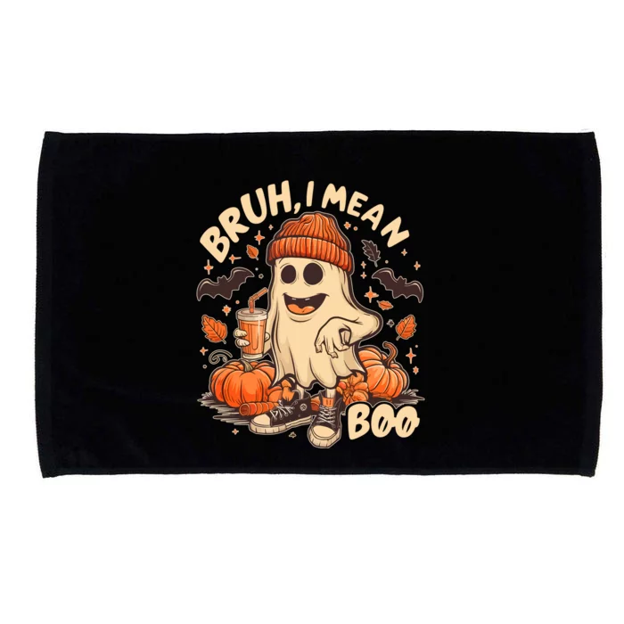 Funny Halloween Bruh I Mean Boo Ghost Microfiber Hand Towel