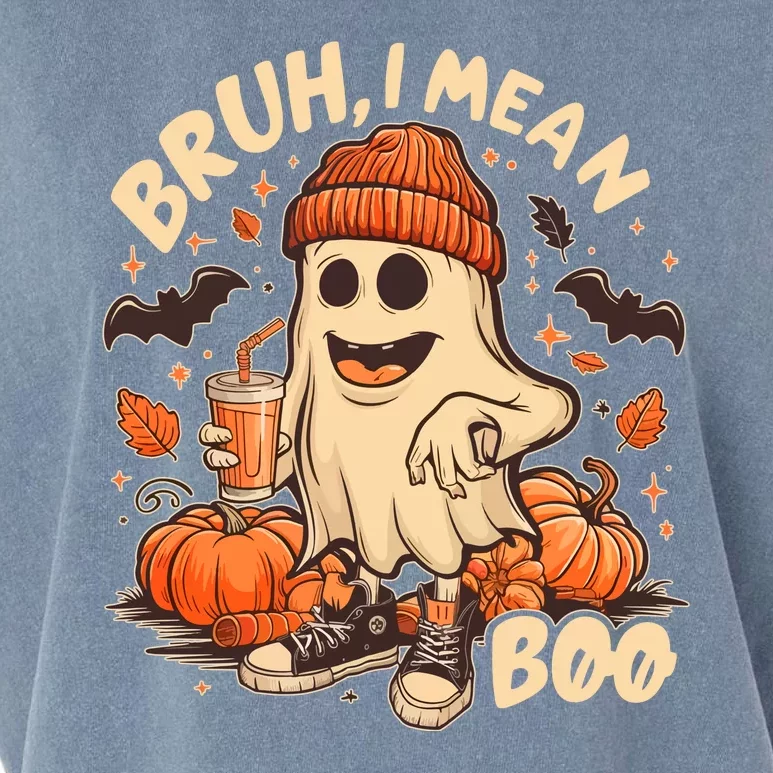 Funny Halloween Bruh I Mean Boo Ghost Garment-Dyed Women's Muscle Tee