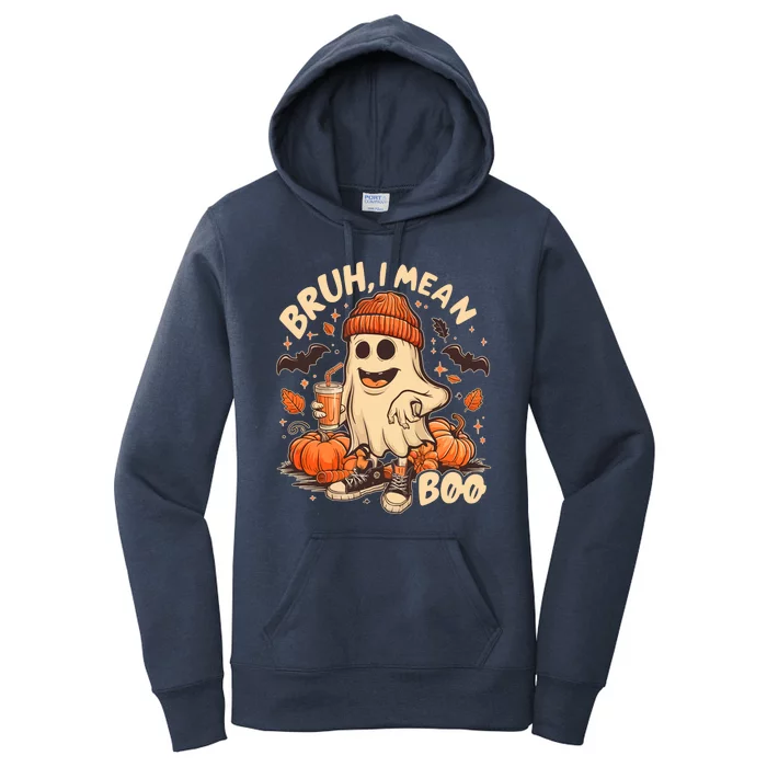 Funny Halloween Bruh I Mean Boo Ghost Women's Pullover Hoodie