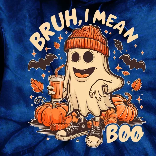 Funny Halloween Bruh I Mean Boo Ghost Tie Dye Hoodie