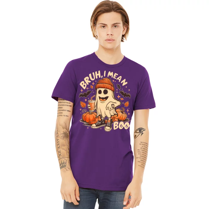 Funny Halloween Bruh I Mean Boo Ghost Premium T-Shirt