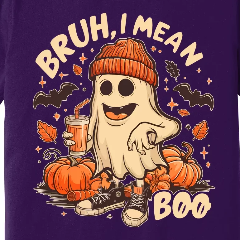 Funny Halloween Bruh I Mean Boo Ghost Premium T-Shirt