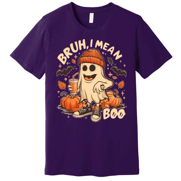 Funny Halloween Bruh I Mean Boo Ghost Premium T-Shirt