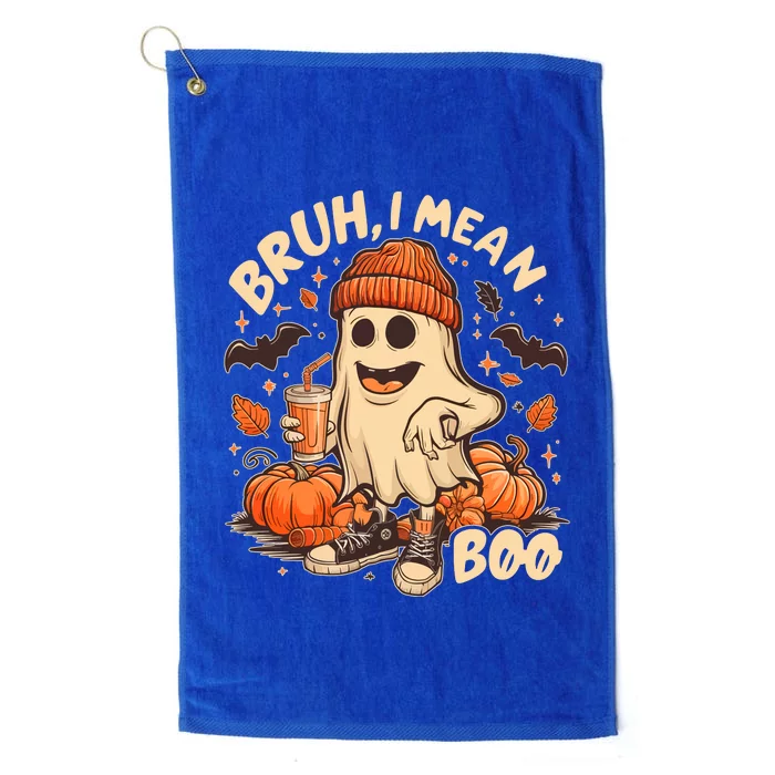 Funny Halloween Bruh I Mean Boo Ghost Platinum Collection Golf Towel