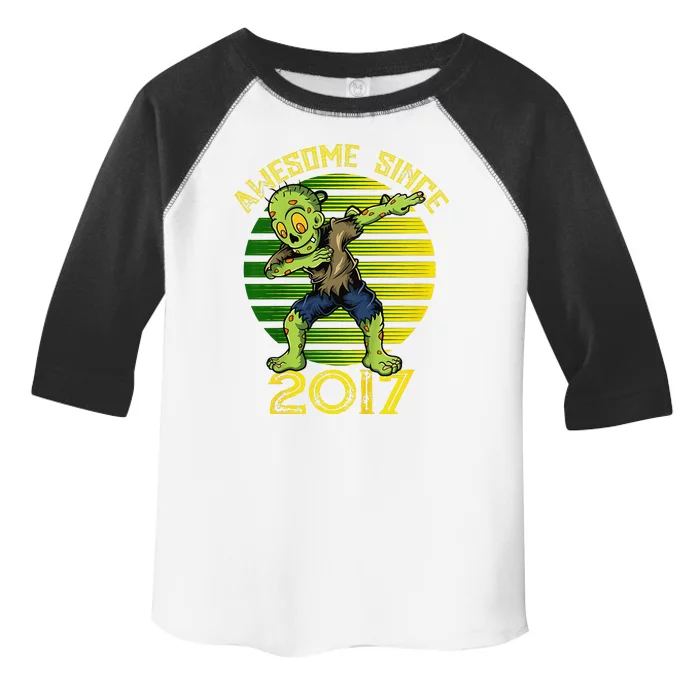 Funny Halloween Birthday Dabbing Zombie Awesome Since 2017 Toddler Fine Jersey T-Shirt