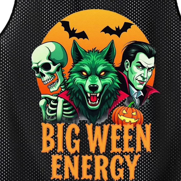 Funny Halloween Big Ween Energy Mesh Reversible Basketball Jersey Tank