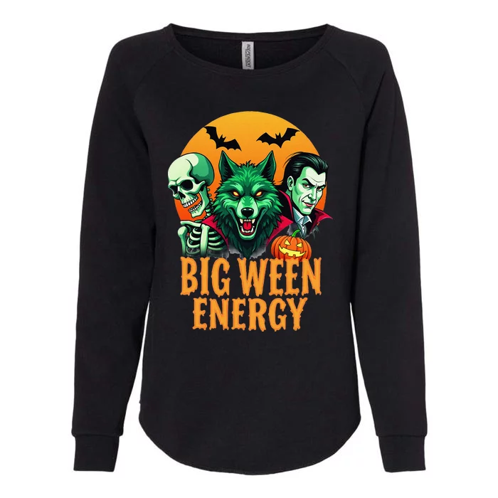 Funny Halloween Big Ween Energy Womens California Wash Sweatshirt