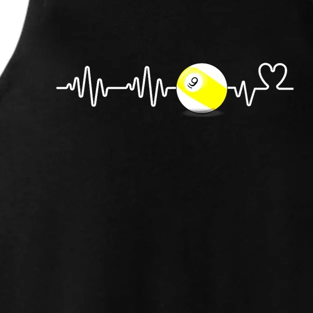 Funny Heartbeat Billiard Nine Ball Funny 9ball Player Gift Ladies Tri-Blend Wicking Tank