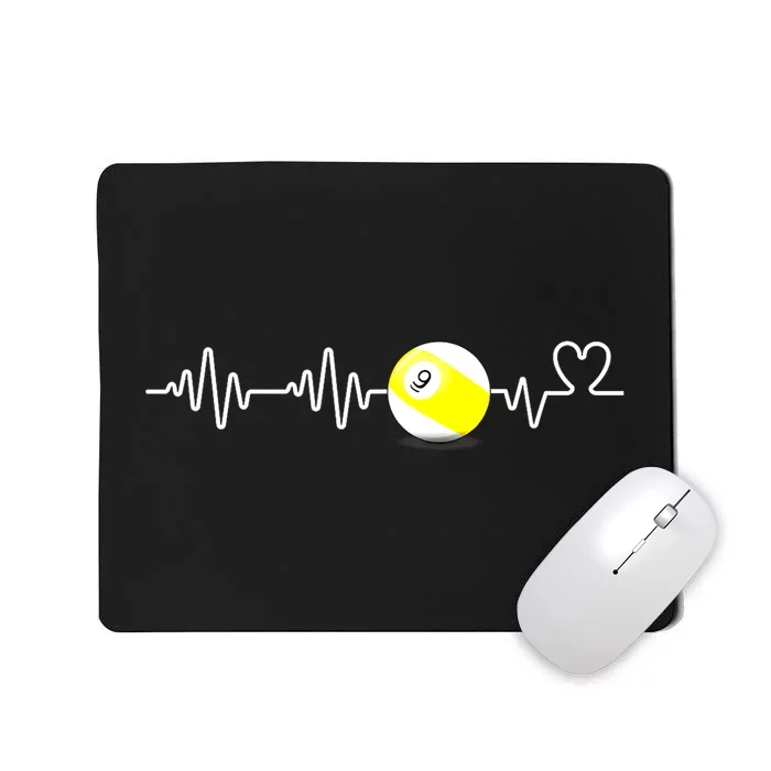 Funny Heartbeat Billiard Nine Ball Funny 9ball Player Gift Mousepad