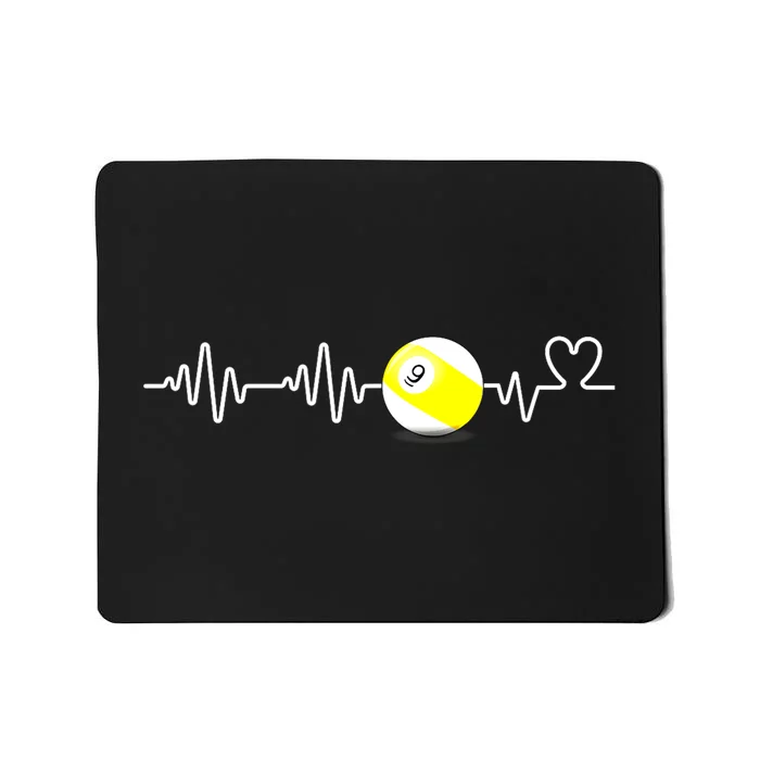 Funny Heartbeat Billiard Nine Ball Funny 9ball Player Gift Mousepad