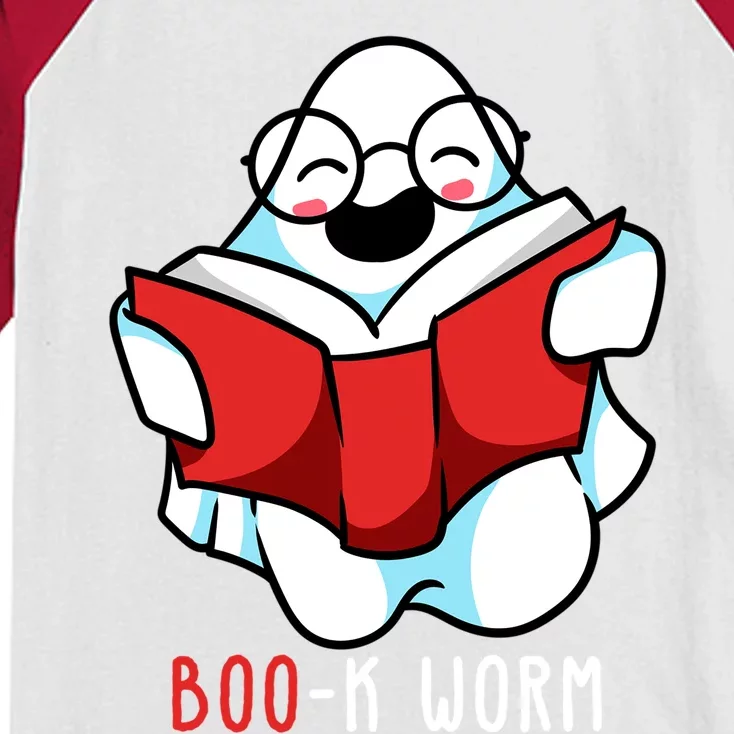 Funny Halloween Book Reader Ghost Reading A Book Great Gift Kids Colorblock Raglan Jersey