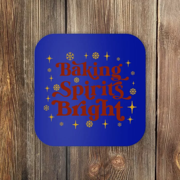 Funny Holiday Baker Baking Spirits Bright Christmas Meaningful Gift Coaster