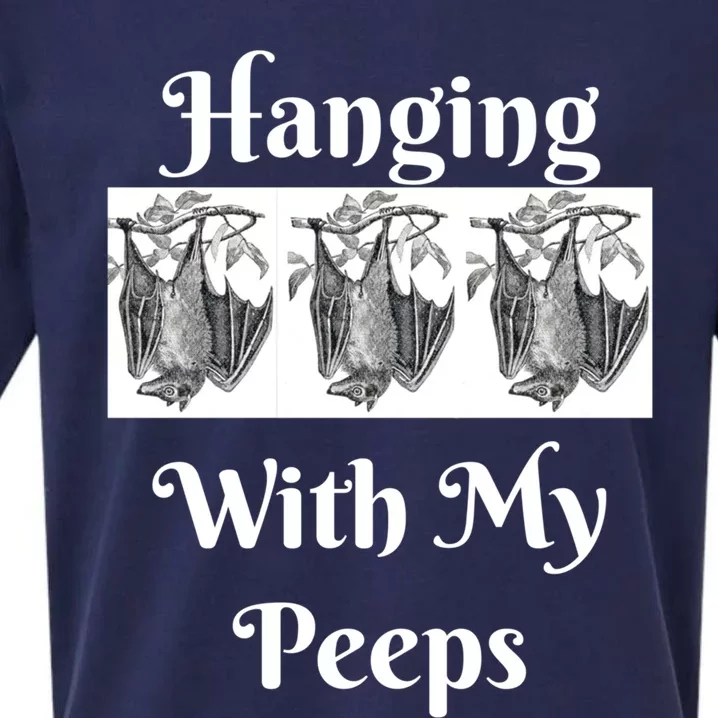 Funny Halloween Bats Hanging With My Peeps Tee Meaningful Gift Sueded Cloud Jersey T-Shirt