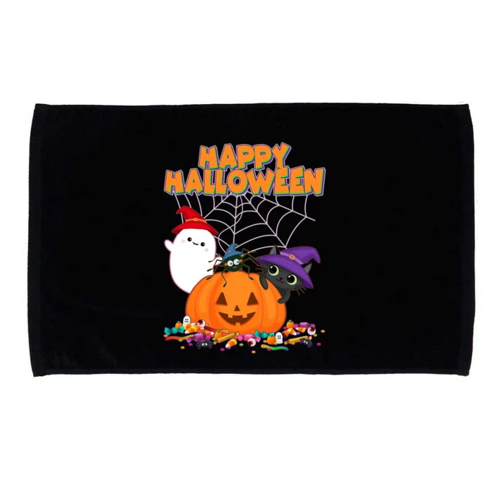 Funny Halloween, Cute Halloween, Cute Happy Halloween Friends Microfiber Hand Towel