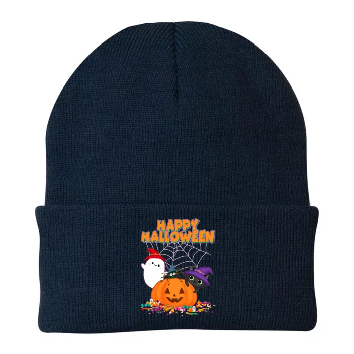 Funny Halloween, Cute Halloween, Cute Happy Halloween Friends Knit Cap Winter Beanie