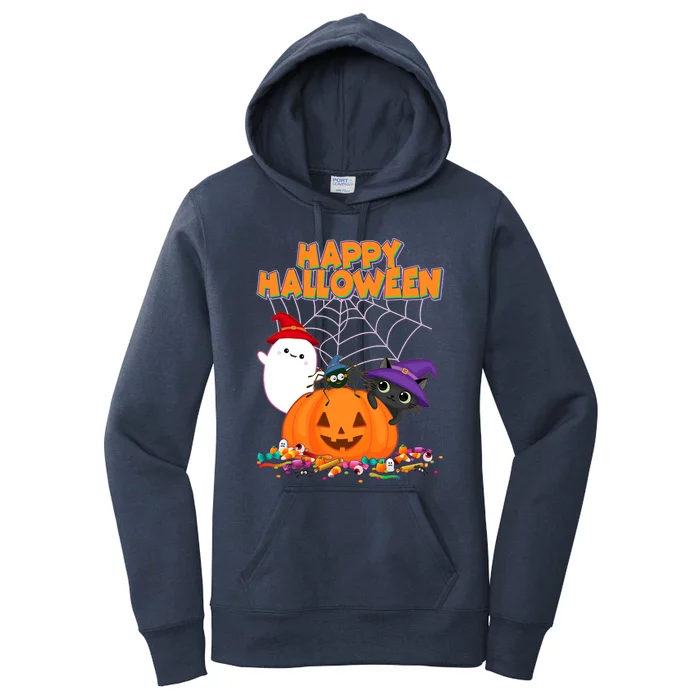 Funny Halloween, Cute Halloween, Cute Happy Halloween Friends Women's Pullover Hoodie