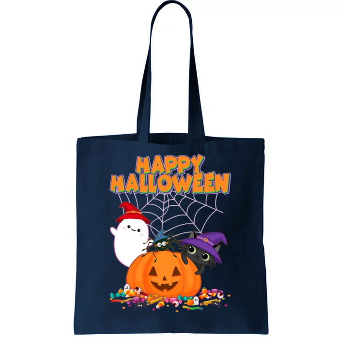 Funny Halloween, Cute Halloween, Cute Happy Halloween Friends Tote Bag