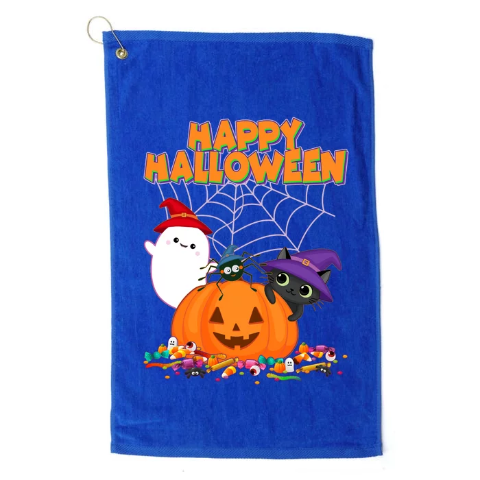 Funny Halloween, Cute Halloween, Cute Happy Halloween Friends Platinum Collection Golf Towel