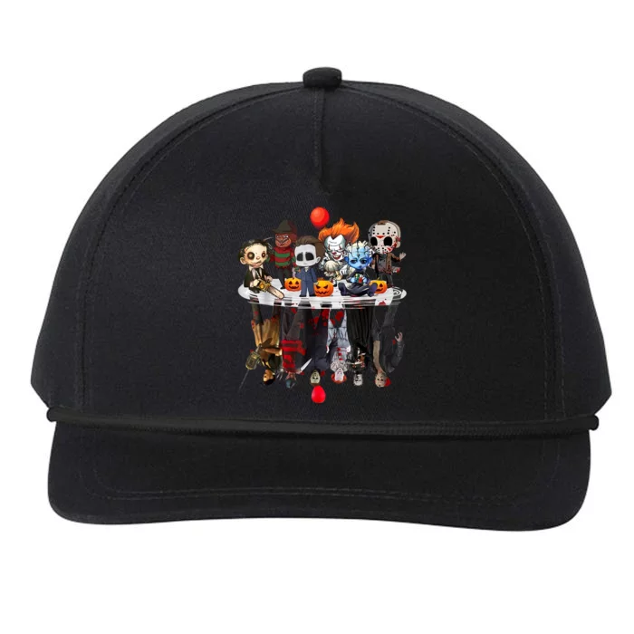 Funny Halloween, Cute Halloween, Cute Horror Movie Chibi Character Water Reflect Snapback Five-Panel Rope Hat