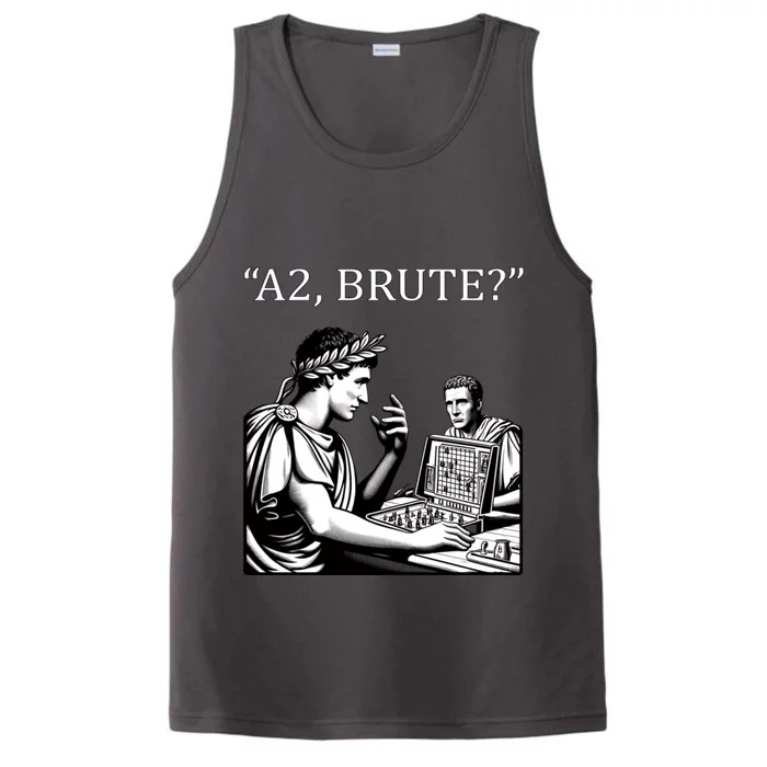 Funny History Caesar And Brutus Board Game Meme Performance Tank