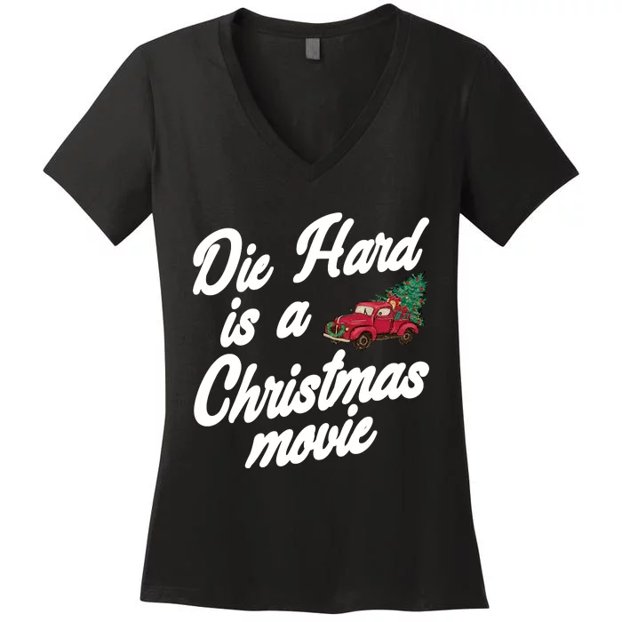 Funny Hard Christmas Movie Women's V-Neck T-Shirt