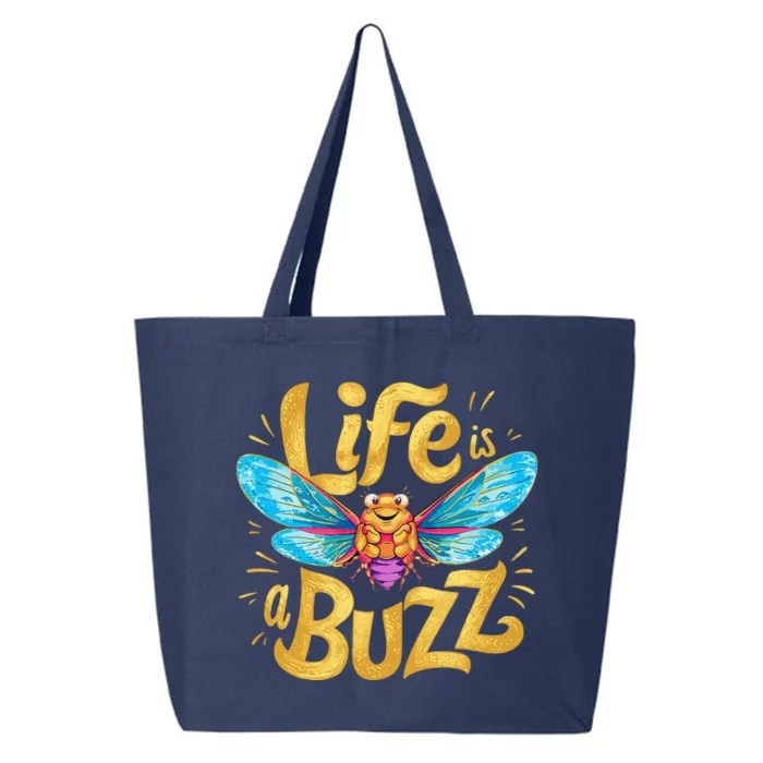 Funny Happy Cute Cicada Life Is A Buzz 25L Jumbo Tote