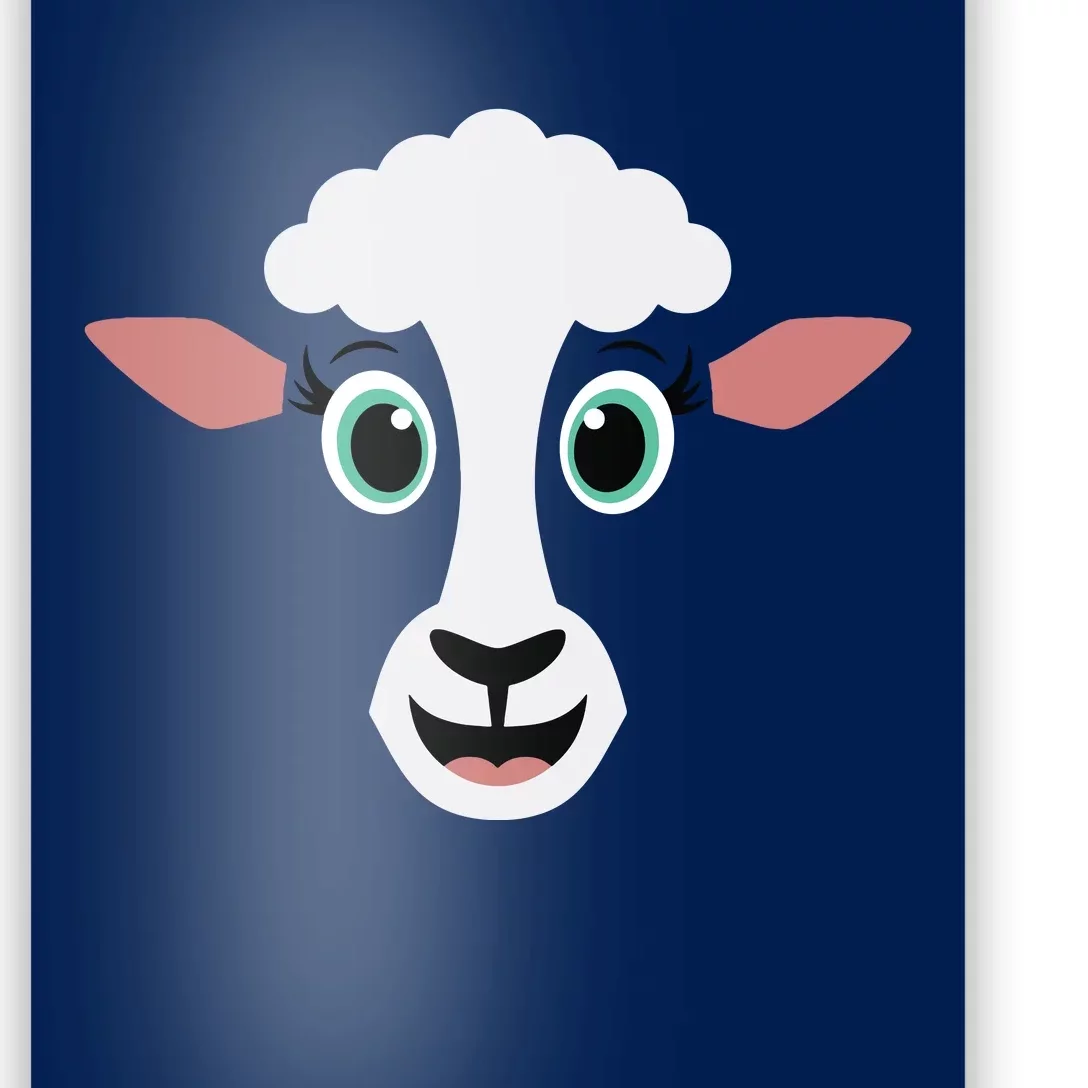 Funny Halloween Costume For Girl Boy Cute Sheepp Face Poster