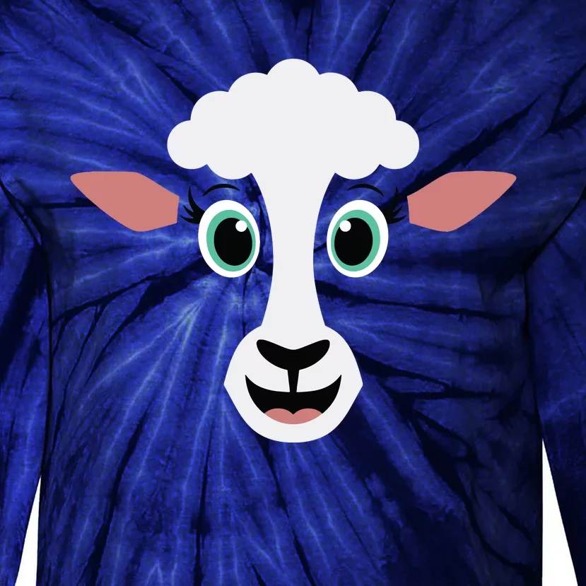 Funny Halloween Costume For Girl Boy Cute Sheepp Face Tie-Dye Long Sleeve Shirt