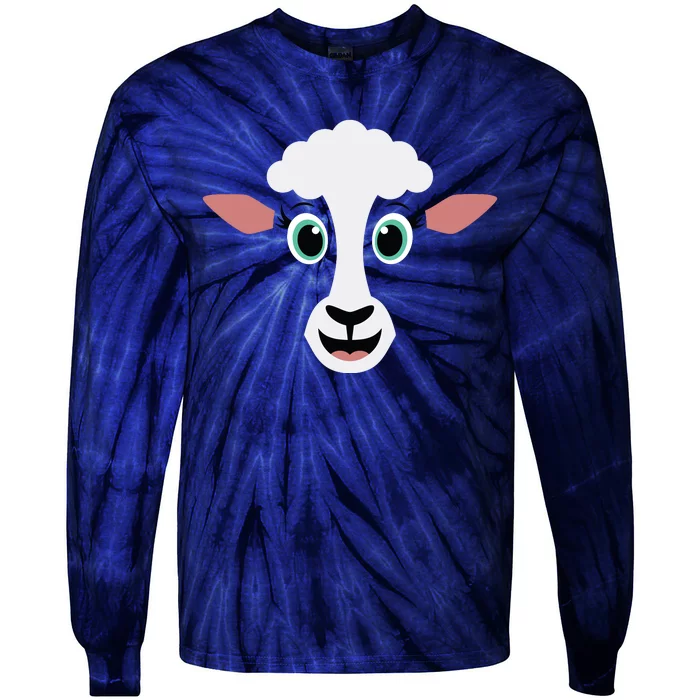 Funny Halloween Costume For Girl Boy Cute Sheepp Face Tie-Dye Long Sleeve Shirt