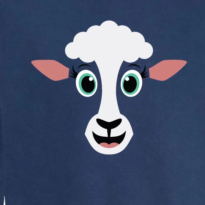 Funny Halloween Costume For Girl Boy Cute Sheepp Face Garment-Dyed Sweatshirt