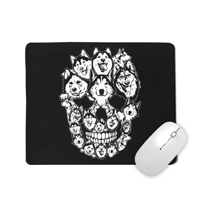 Funny Halloween Costume Skull Siberian Husky Dog Lover Mousepad