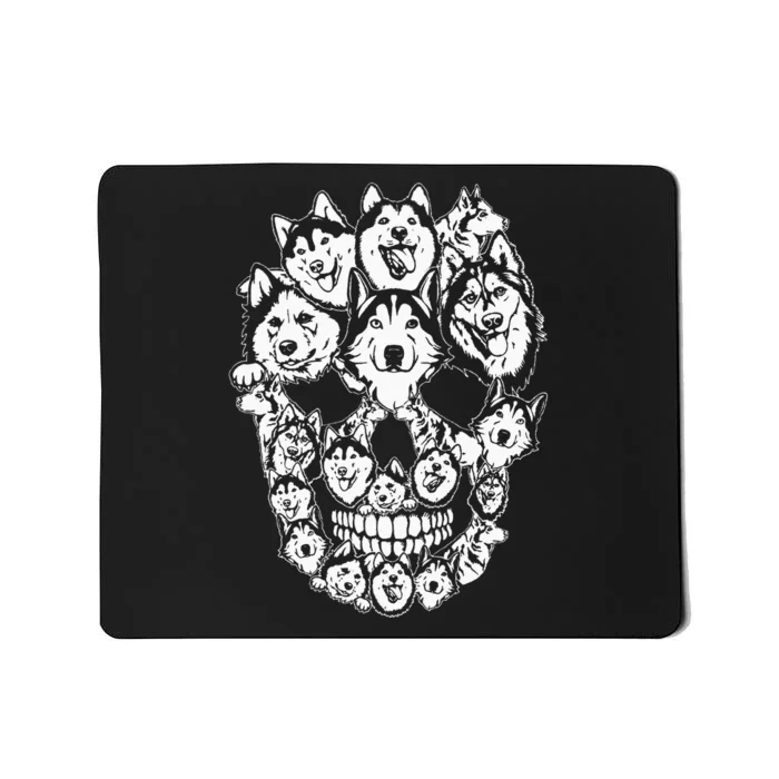 Funny Halloween Costume Skull Siberian Husky Dog Lover Mousepad