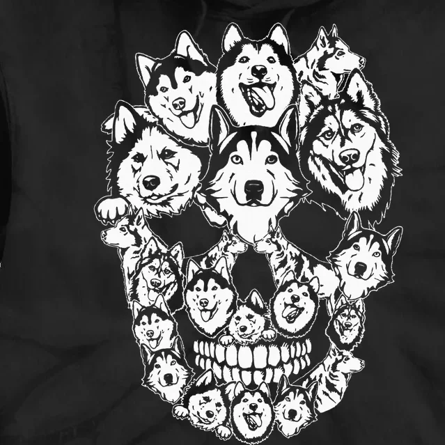 Funny Halloween Costume Skull Siberian Husky Dog Lover Tie Dye Hoodie